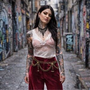 Vintage Boho Coin Chain Belt Festival Hip Belt Gold Dangle